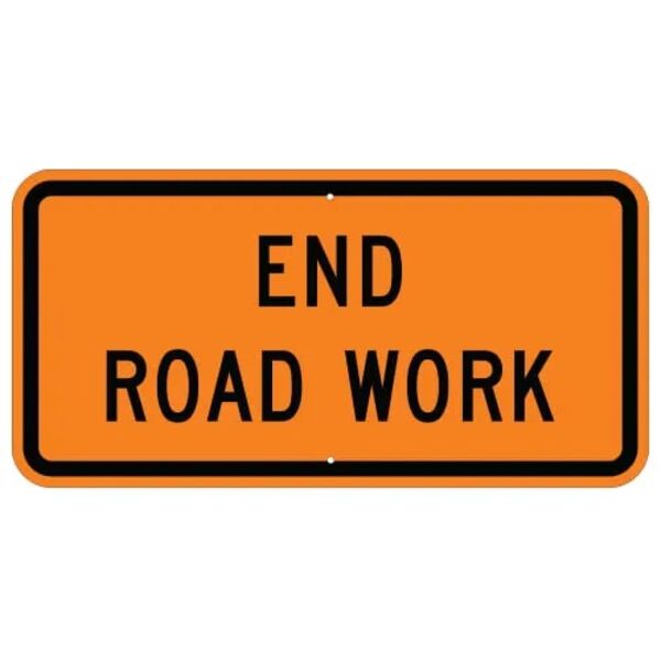 End Road Work Sign Thumbnail