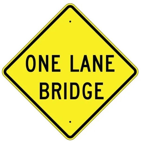 One Lane Bridge Sign Thumbnail