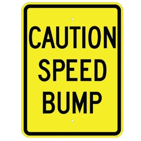 Caution Speed Bump Sign Thumbnail