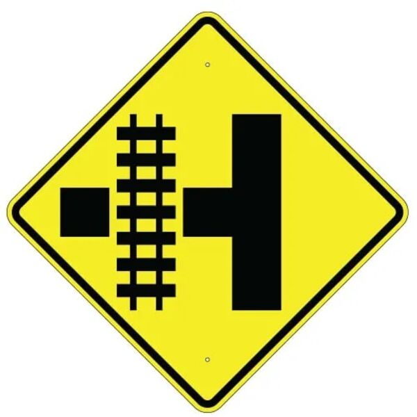 Railroad Crossing, Side Road Sign Thumbnail