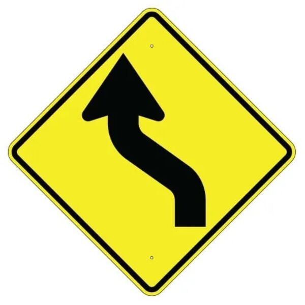 Left Reverse Curve Arrow Sign Thumbnail