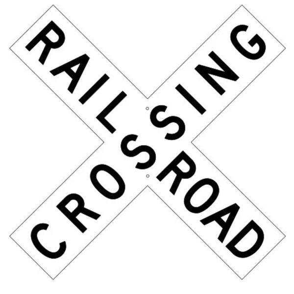Railroad Crossing, Cross Buck Sign Thumbnail