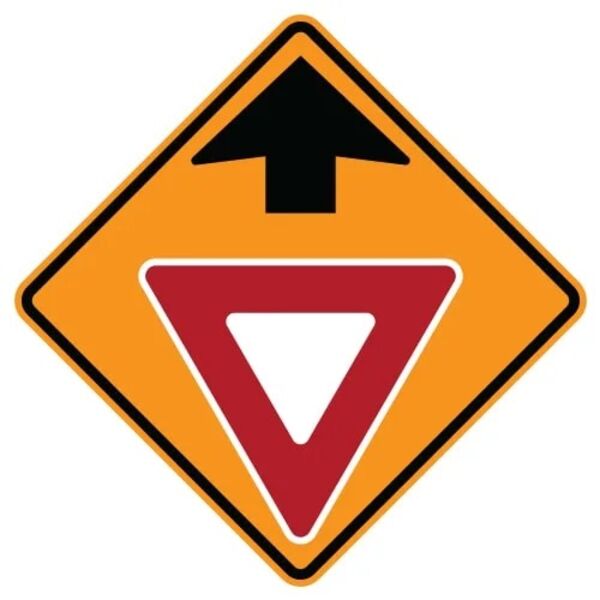 Yield Ahead Symbol Sign, Orange Thumbnail