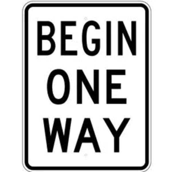Begin One Way Sign Thumbnail