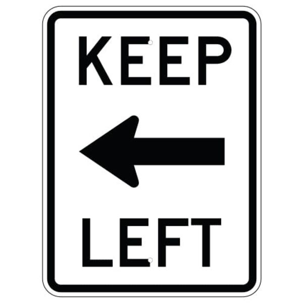 Keep Left with Arrow Sign Thumbnail