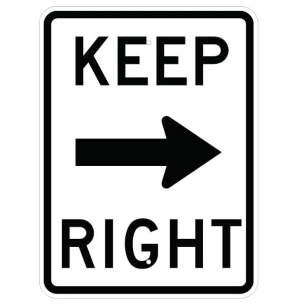 Keep Right with Arrow Sign Thumbnail