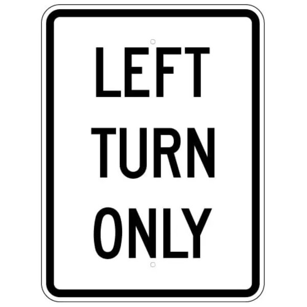 Left Turn Only Sign Thumbnail