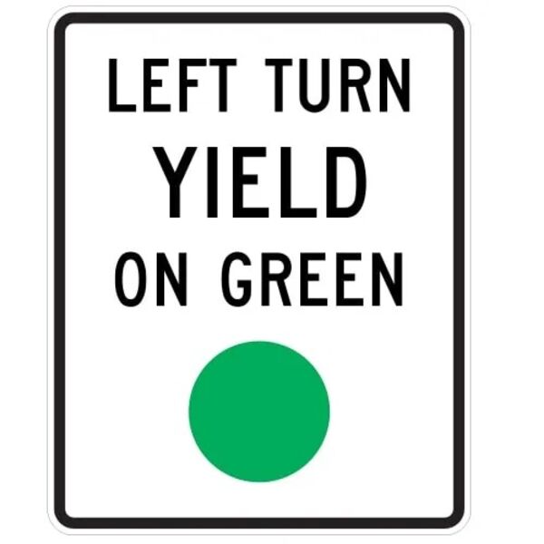Left Turn Yield on Green Sign Thumbnail