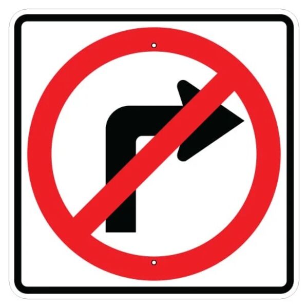 No Right Turn Symbol Sign Thumbnail