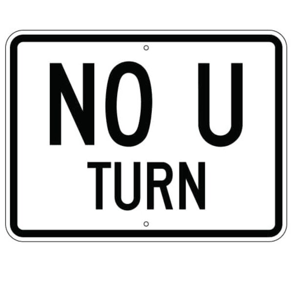 No U Turn Sign (Horizontal) Thumbnail
