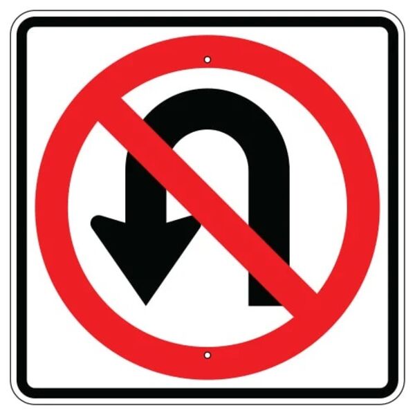No U Turn Symbol Sign Thumbnail