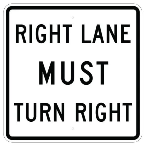 Right Lane Must Turn Right Sign Thumbnail