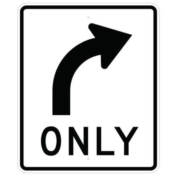 Right Turn Only Symbol Sign Thumbnail