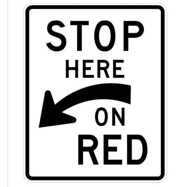Stop Here On Red Sign (curved arrow) Thumbnail